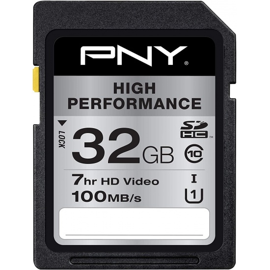 PNY High Performance CL10 SDHC UHS-1 Flash Memory Card - 32GB Image