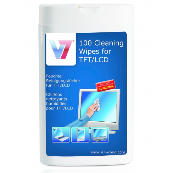 V7 Computer Cleaning Wipes Tube - Small 100 wipes Image