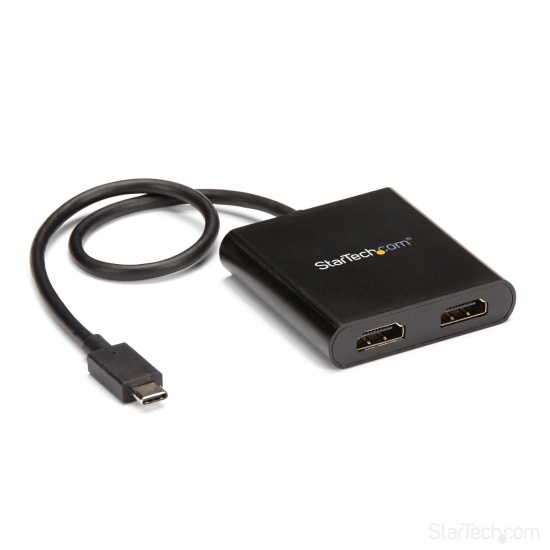 Startech 2-port Multi Monitor Adapter USB-C to 2x HDMI Hub Splitter Image