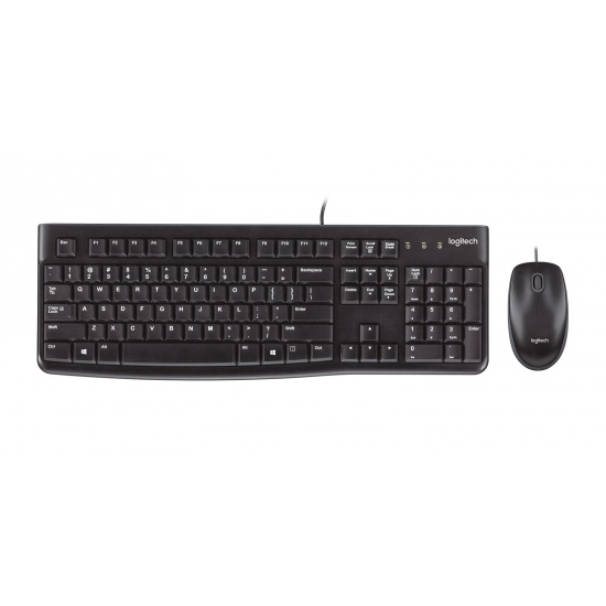 Logitech MK120 Corded Thin Profile USB QWERTY Desktop Keyboard and Mouse Combo - French Layout Image