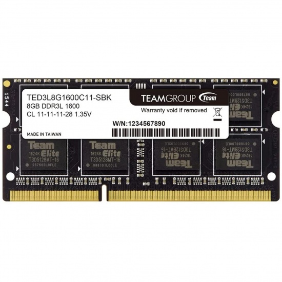 8GB Team Group Elite DDR3 SO-DIMM 1600MHz CL11 Memory Module Image