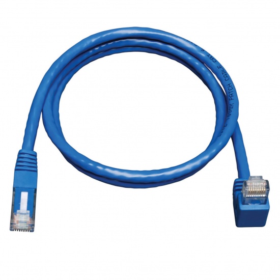 Tripp Lite Cat6 Down-Angle Gigabit Molded Ethernet Network Cable - 3ft - Blue Image