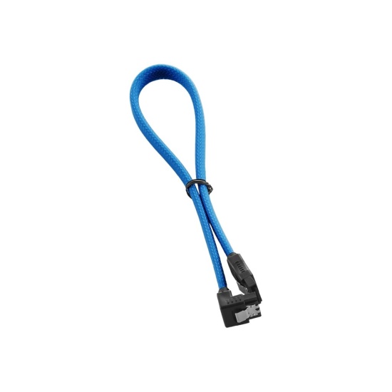 CableMod ModMesh Right Angle SATA 3 Cable - Light Blue - 30cm Image