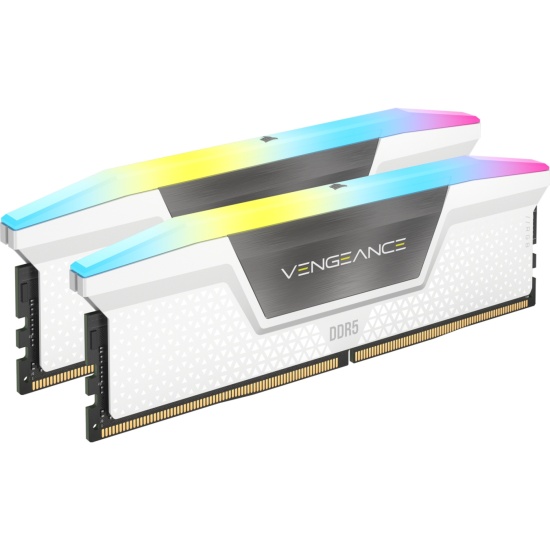 64GB Corsair Vengeance RGB DDR5 5200MHz CL40 Dual Channel Kit (2x 32GB) - White Image