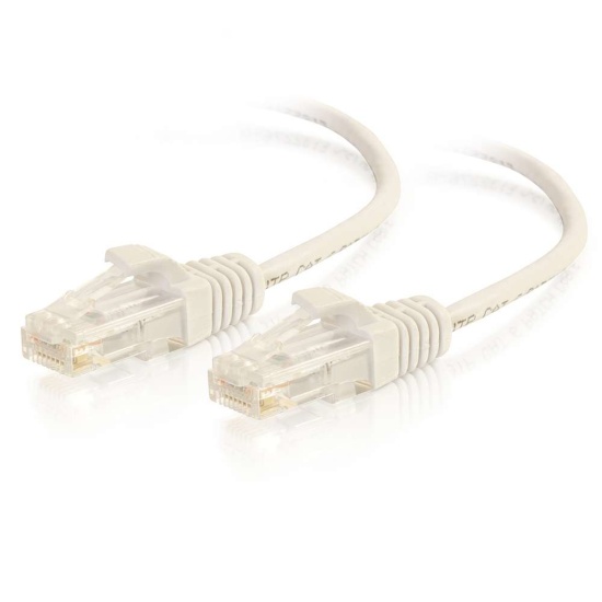 C2G Snagless Unshielded Slim Cat6 Ethernet Network Cable - White - 1ft  Image