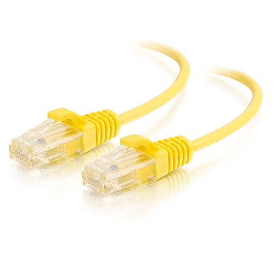 C2G Snagless Unshielded Slim Cat6 Ethernet Network Cable - Yellow - 7ft Image