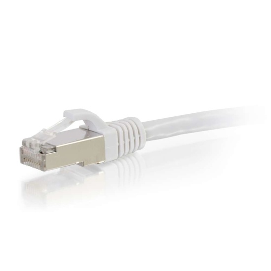 C2G Shielded Snagless Cat6 Ethernet Network Cable - White - 15ft  Image