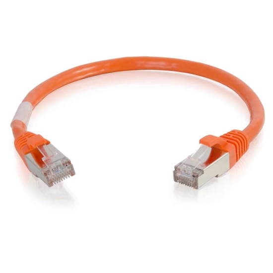 C2G Shielded Snagless Cat6 Ethernet Network Cable - Orange - 4ft  Image