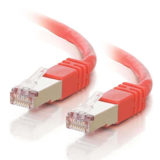 C2G Shielded Snagless Cat5e Ethernet Network Patch Cable - Red - 7ft  Image