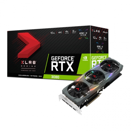 PNY GeForce RTX 3080 EPIC-X RGB Triple Fan XLR8 Gaming Graphics Card Image