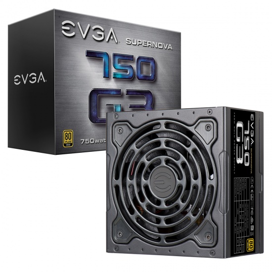 EVGA SuperNOVA 750 G3 unit 750 W 24-pin ATX Black Power Supply Image