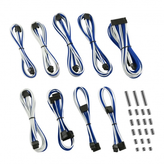 CableMod Classic ModMesh C-Series Corsair Blue and White Cable Kit Image