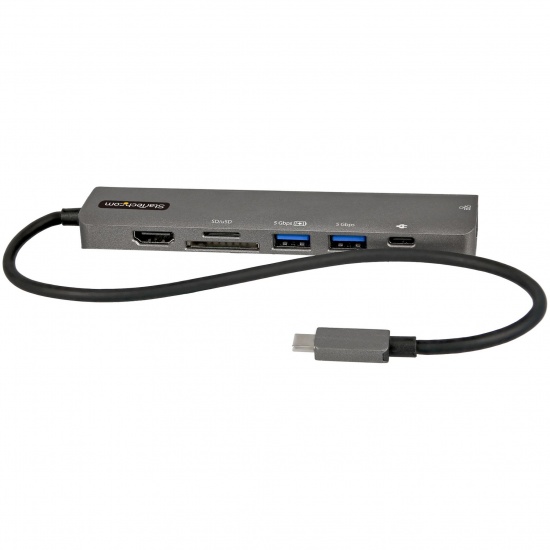 StarTech USB-C Multiport Adapter USB-C to 4K 60Hz HDMI 2.0, Power Delivery Pass-through, SD/MicroSD, 2-Port USB 3.0 Hub Mini Dock Image