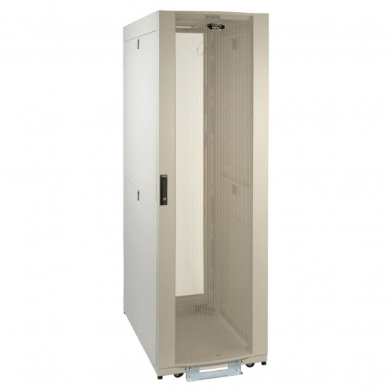Tripp Lite 42U SmartRack White Standard-Depth Rack Enclosure Cabinet with doors & side panels Image