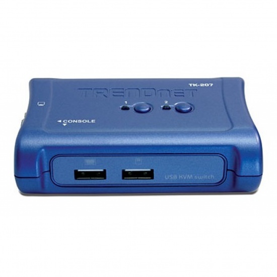 Trendnet 2-Port USB KVM Switch - Blue Image