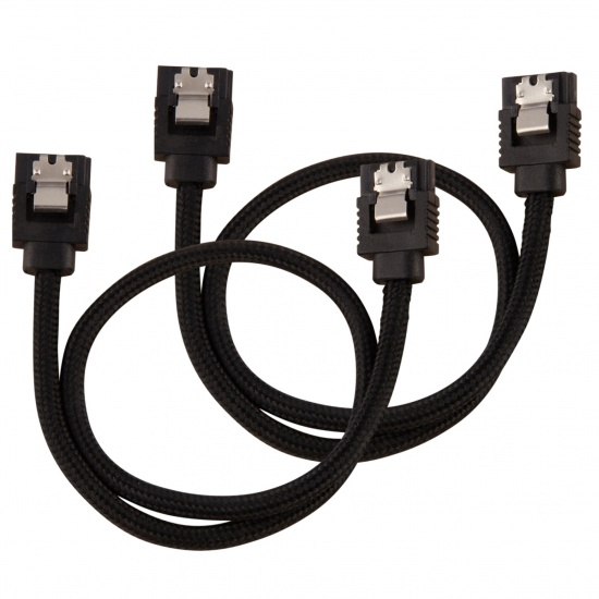 Corsair Premium Sleeved SATA III Cables (2 Pack) - Black Image