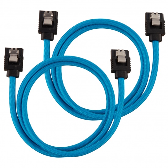 Corsair Premium Sleeved SATA III Cables 60cm (2 Pack) - Blue Image