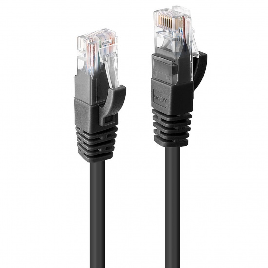 Lindy U/UTP Cat6 RJ45 Patch Cable 0.5m – Black Image