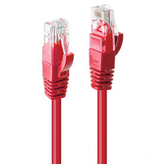 Lindy U/UTP Cat6 RJ45 Patch Cable 0.3m – Red Image