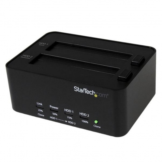 StarTech.com USB 3.0 SATA Hard Drive Duplicator & Eraser Dock - Standalone 2.5/3.5in HDD & SSD Eraser and Cloner Image