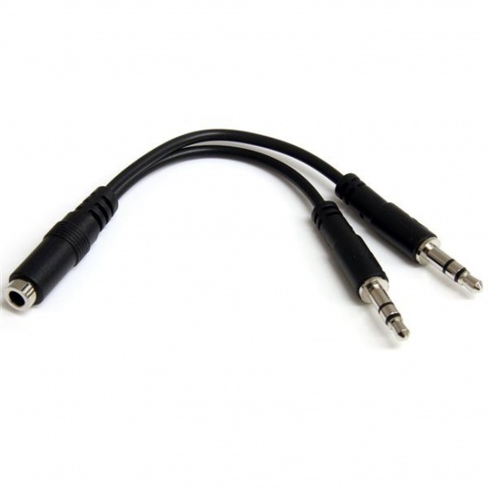 StarTech.com 3.5mm 4 Position to 2x 3 Position 3.5mm Headset Splitter Adapter - F/M Image