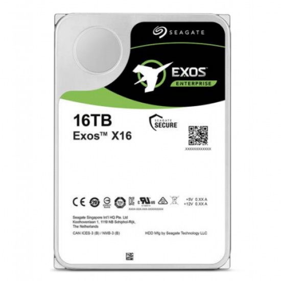 16TB Seagate Exos X16 512e/4Kn 3.5-inch SATA 6Gb/s 7200RPM 256MB cache Internal Hard Drive Image