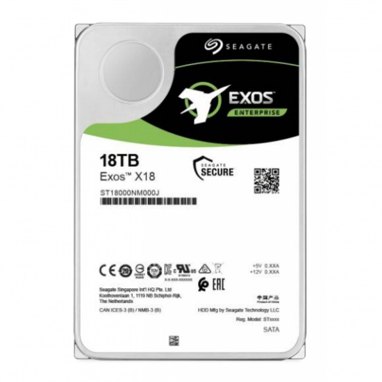 18TB Seagate EXOS 3.5-inch 512E/4KN SATA 6Gb/s 7200RPM 256MB cache Internal Hard Drive Image