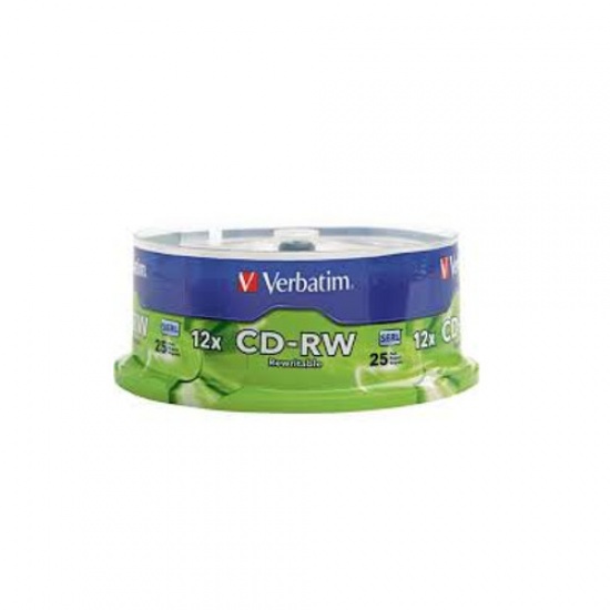 Verbatim CD-RW 700MB 12X High Speed Branded 25-Pack Spindle Image