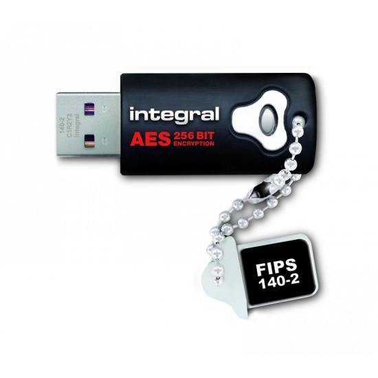 32GB Integral Crypto Drive FIPS 140-2 Encrypted USB Flash Drive (256-bit Hardware Encryption) Image