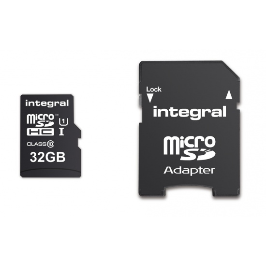 32GB Integral Ultima Pro microSDHC CL10 (90MB/s) High-Speed Memory Card w/Adapter Image