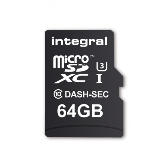 64GB Integral microSD Dash Cam, Security Cam, Drone Memory Card Image