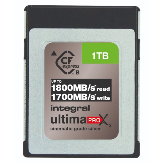 1TB Integral Ultimapro X2 CFexpress Cinematic Silver Type B 2.0 Memory Card Image