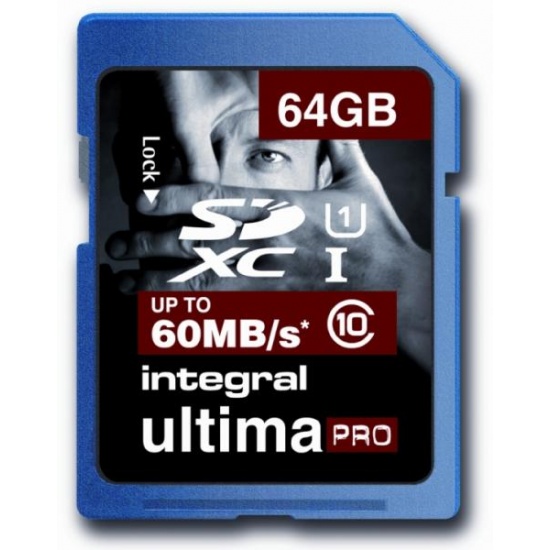 64GB Integral Ultima Pro SDXC CL10 UHS-1 memory card + microSDHC/SDXC USB card reader Image