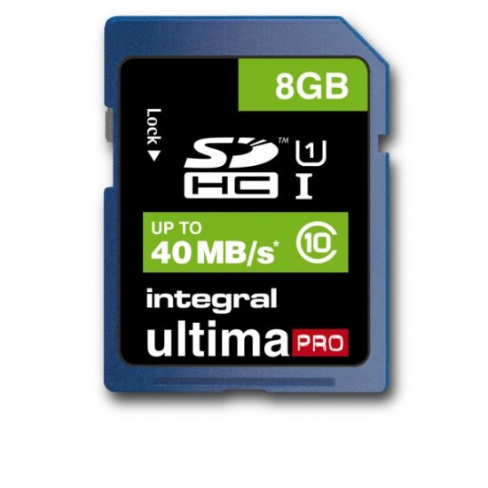 8GB Integral Ultima Pro SDHC CL10 High-Speed memory card 40MB/sec Image