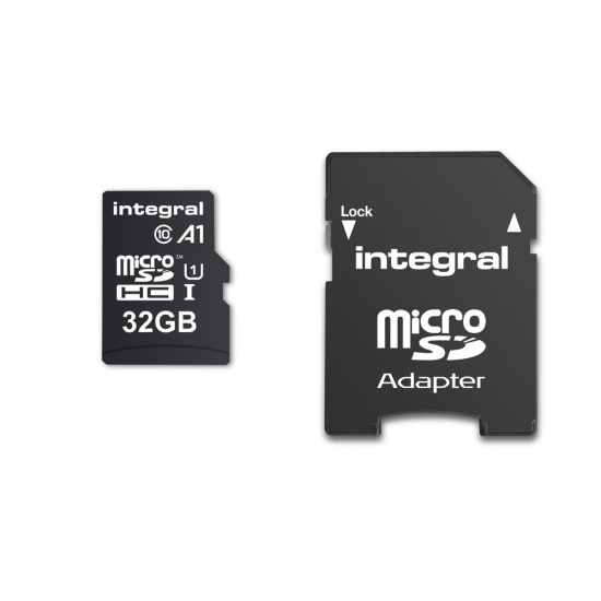32GB Integral A1 App Performance microSDHC CL10/UHS-I Memory Card for Android Tablets/Phones Image