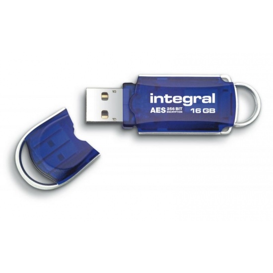 16GB Integral Courier FIPS 197 Encrypted USB2.0 Flash Drive 256-bit Encryption Image