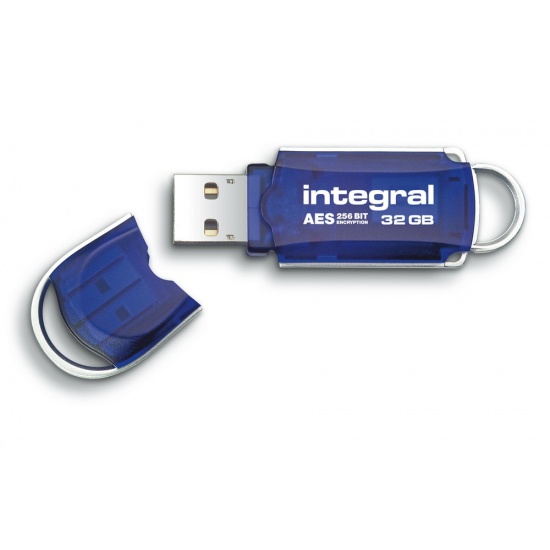 32GB Integral Courier FIPS 197 Encrypted USB2.0 Flash Drive 256-bit Encryption Image