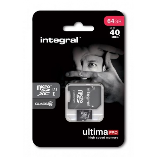64GB Integral microSDXC CL10 Ultima Pro (40MB/s) mobile phone memory card
