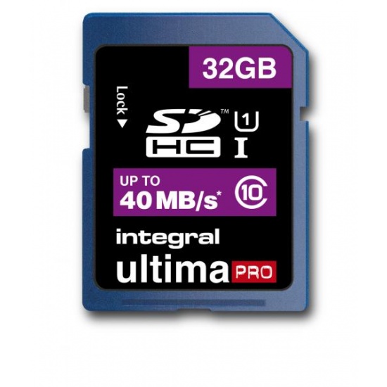 32GB Integral Ultima Pro SDHC 40MB/sec CL10 High-Speed memory card Image