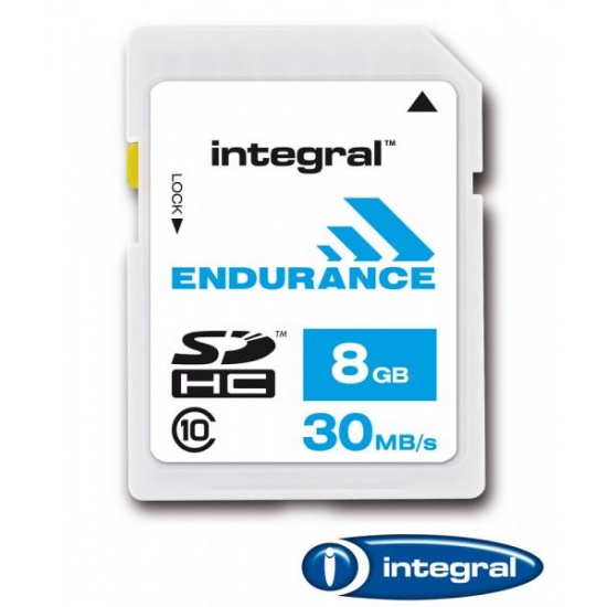 8GB Integral Endurance SDHC CL10 memory card (SLC - 30MB/sec read speed) Image