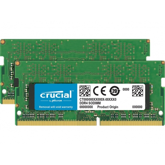 16GB Crucial DDR4 SO-DIMM 2666MHz PC4-21300 CL19 1.2V Dual Memory Kit (2 x 8GB) Image