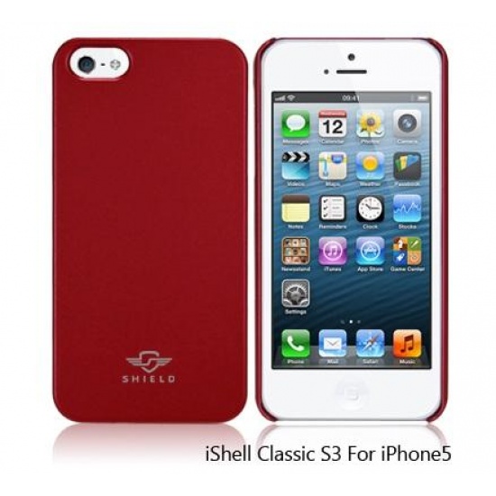 iShell Red Classic S3 Snap-On Case + Screen Protector for iPhone 5 Image