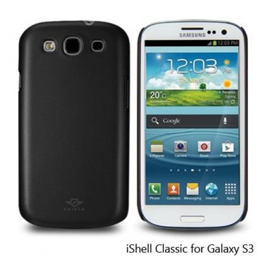 iShell Black Classic Snap-On Case + Screen Protector for Samsung Galaxy S3 i9300 Image
