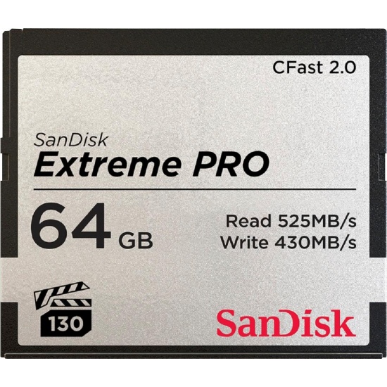 64GB SanDisk Extreme Pro CFast 2.0 Memory Card Image
