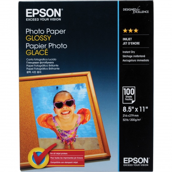 Epson Glossy 8.5x11 Photo Paper - 100 Sheets Image
