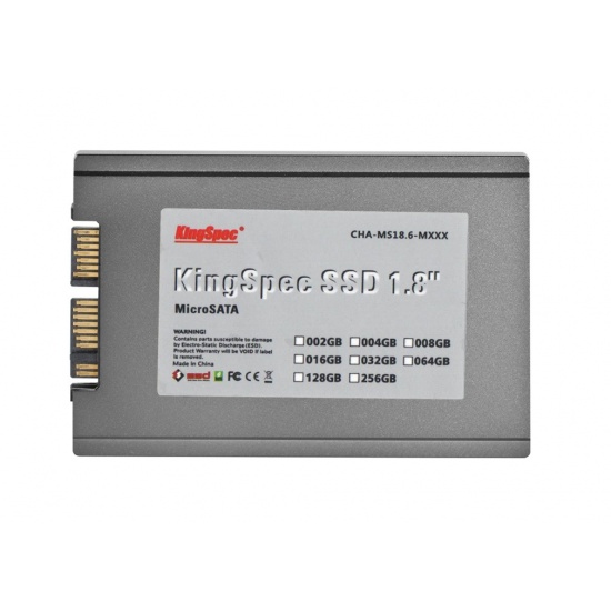 128GB KingSpec MicroSATA (SATA III) 1.8-inch SSD Solid State Drive Image