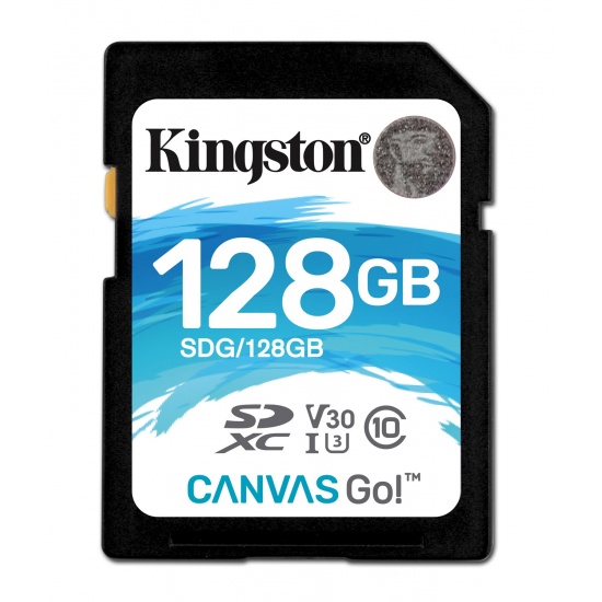 128GB Kingston Canvas Go SDXC Memory Card UHS-I U3 CL10 Image