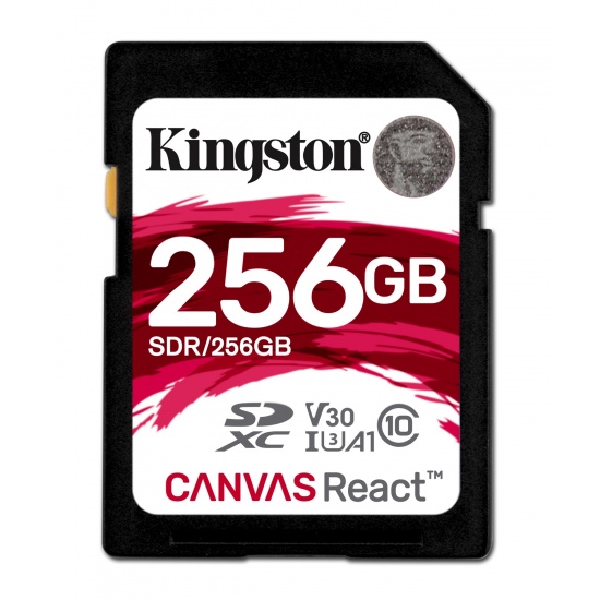 256GB Kingston Canvas React SDXC Memory Card UHS-I U3 CL10 A1 Image