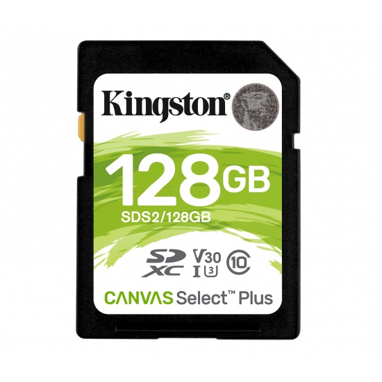 128GB Kingston Canvas Select Plus SDXC CL10 UHS-1 U3 V30 Memory Card Image
