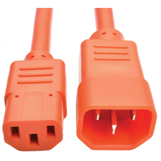 3FT Tripp Lite C14 To C13 Power Extension Cable - Orange Image